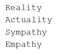 Reality, Actuality, Sympathy, Empathy